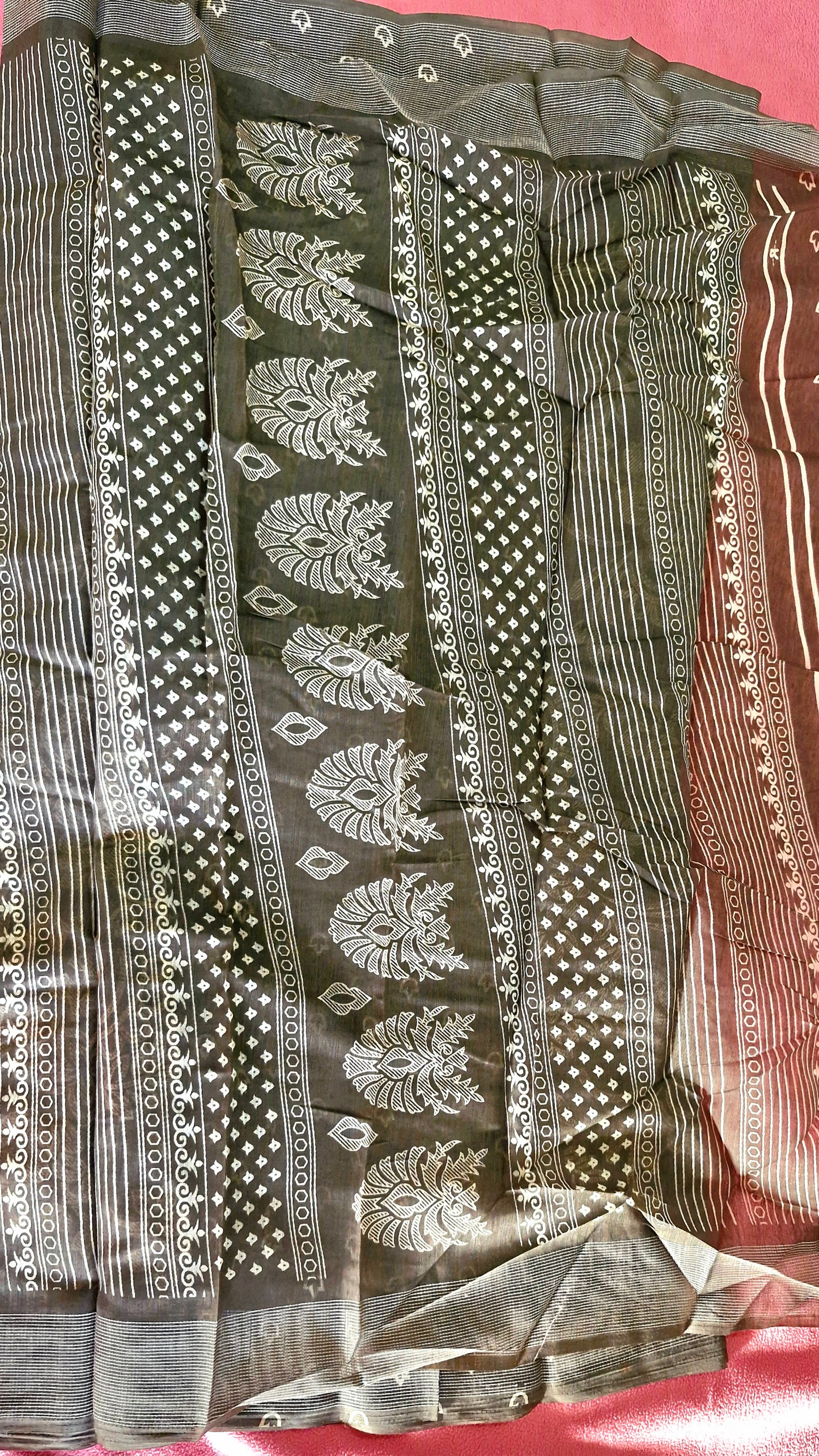 BROWN COTTON SAREE