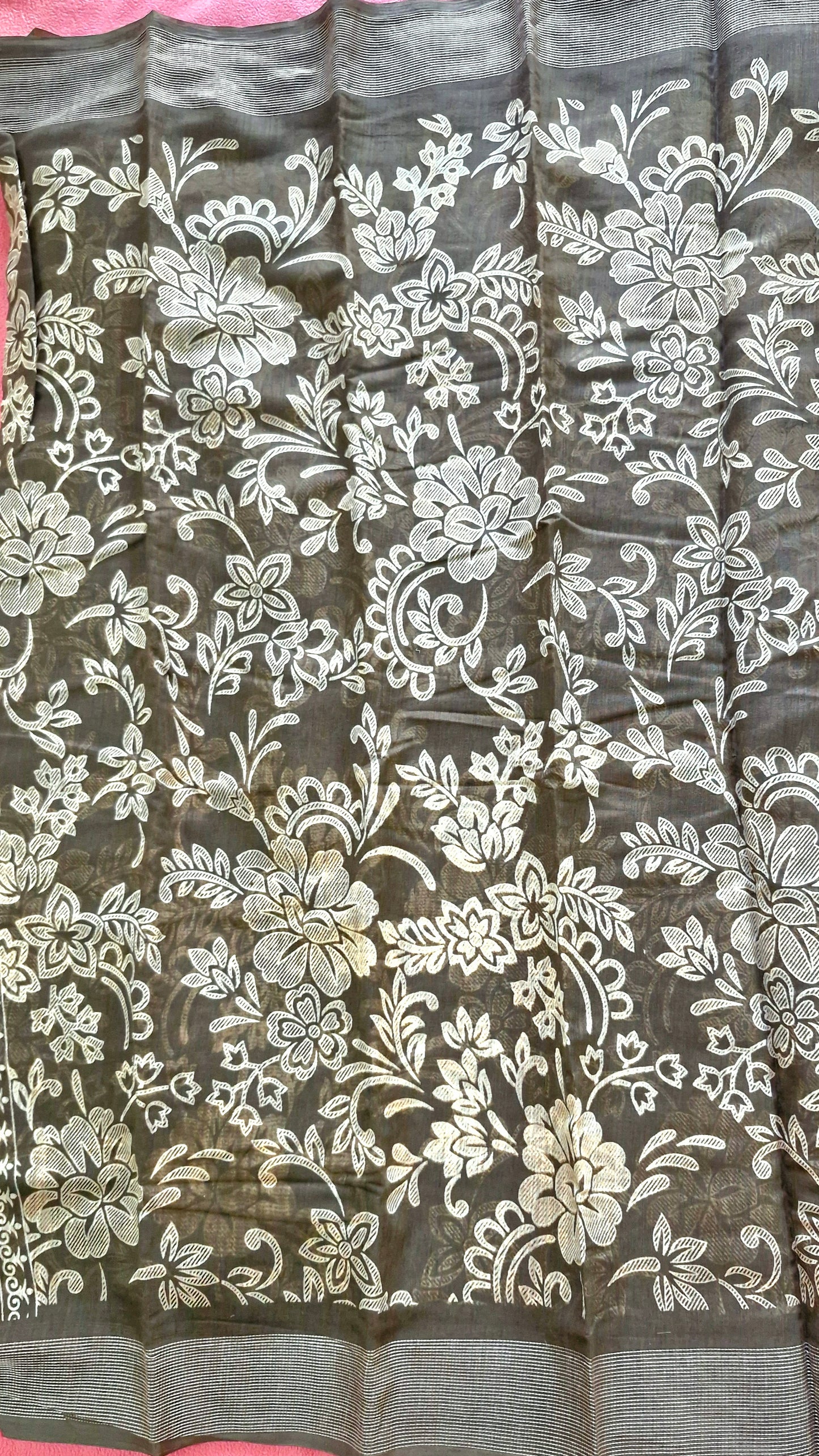 BROWN COTTON SAREE
