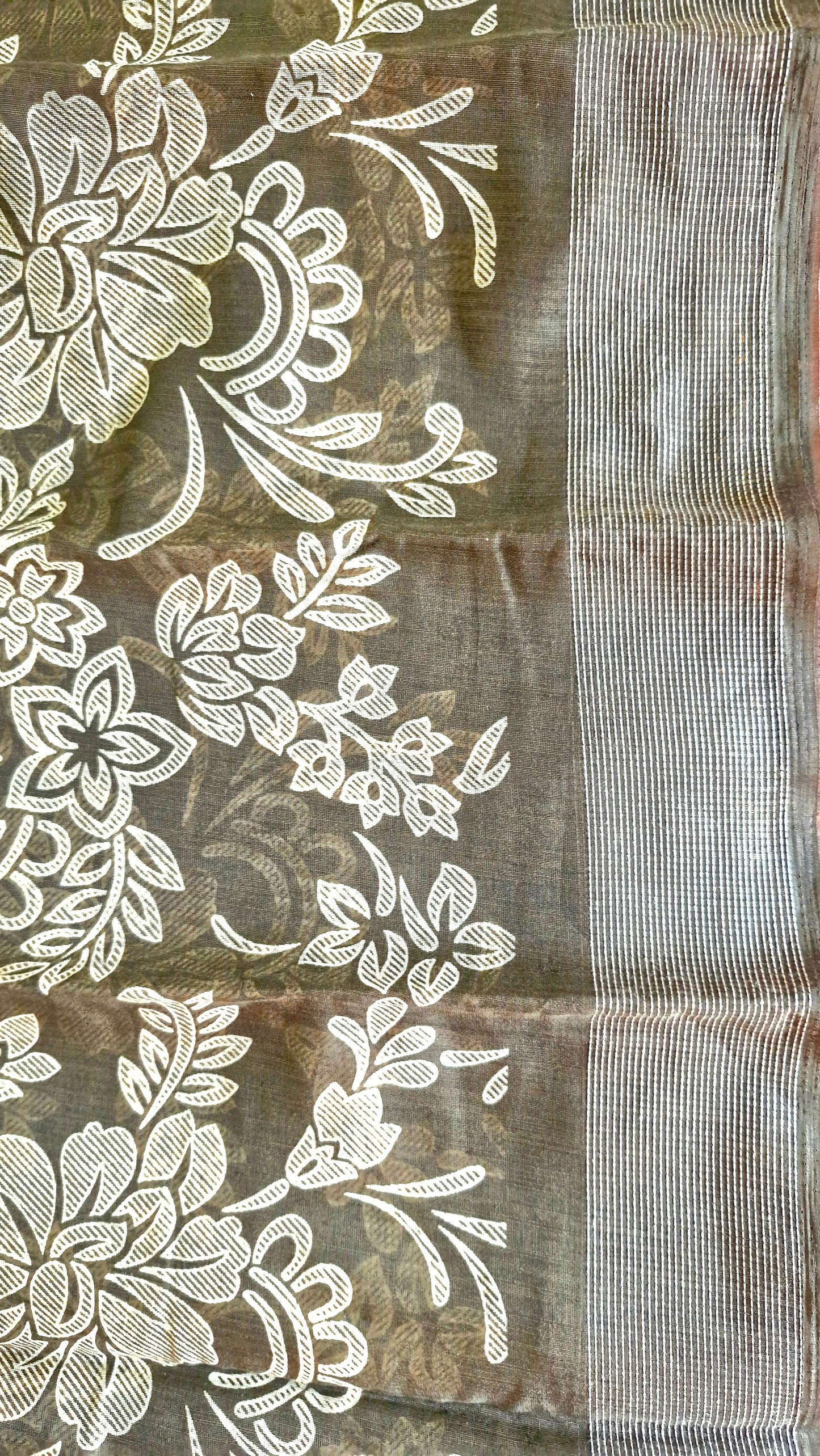 BROWN COTTON SAREE