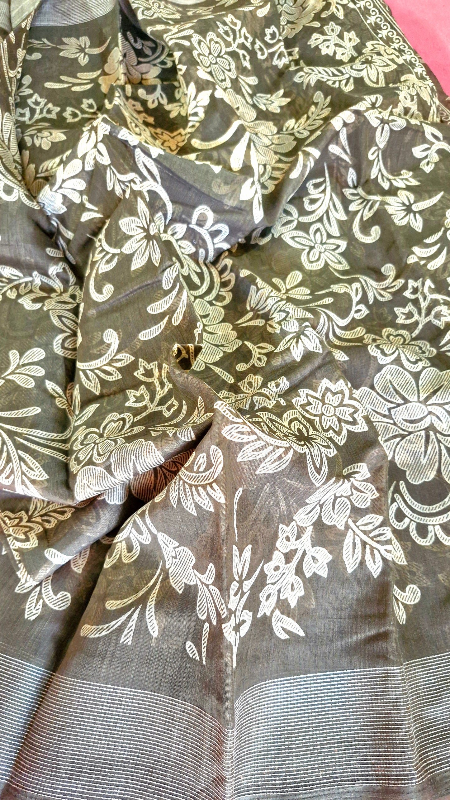 BROWN COTTON SAREE
