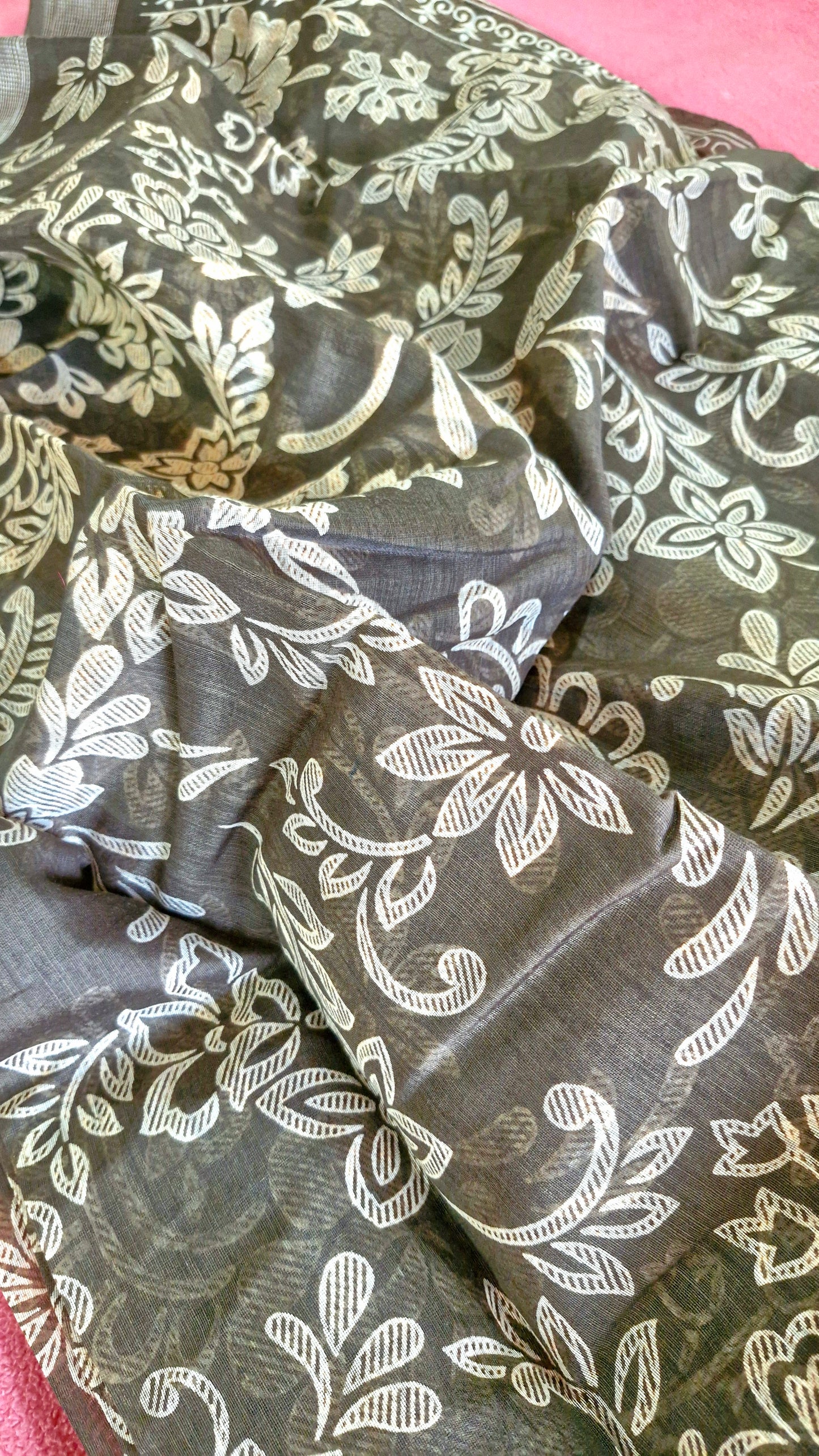 BROWN COTTON SAREE
