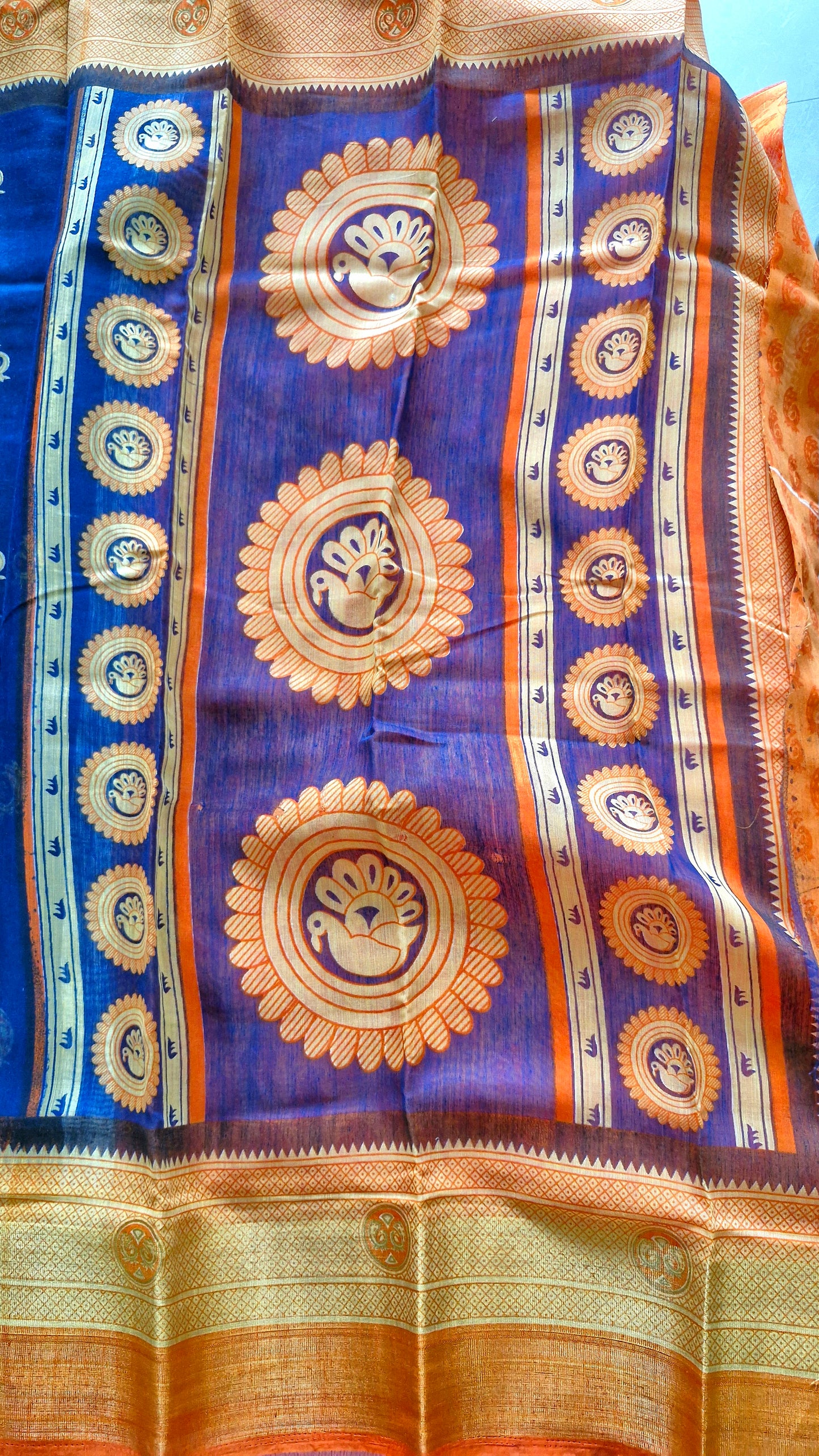 ROYAL BLUE COTTON SAREE