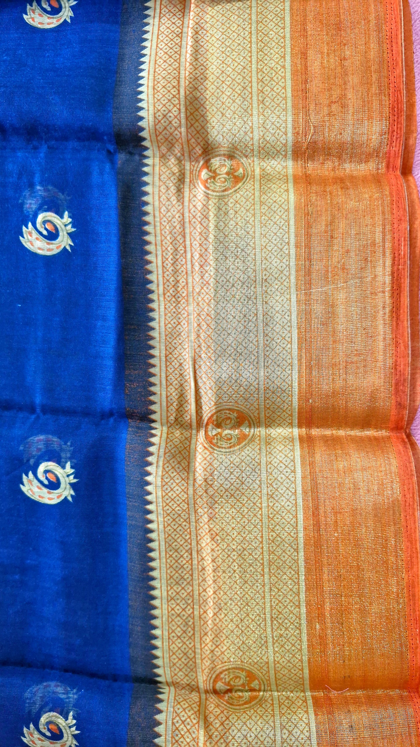 ROYAL BLUE COTTON SAREE