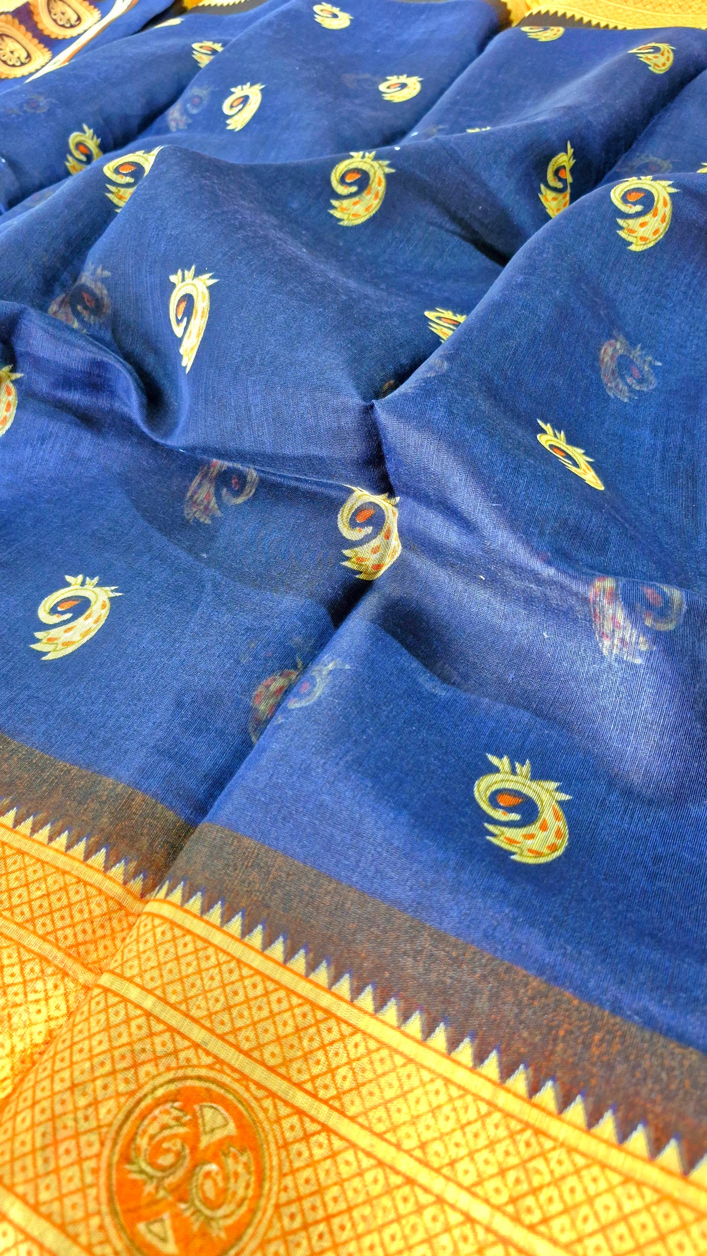 ROYAL BLUE COTTON SAREE
