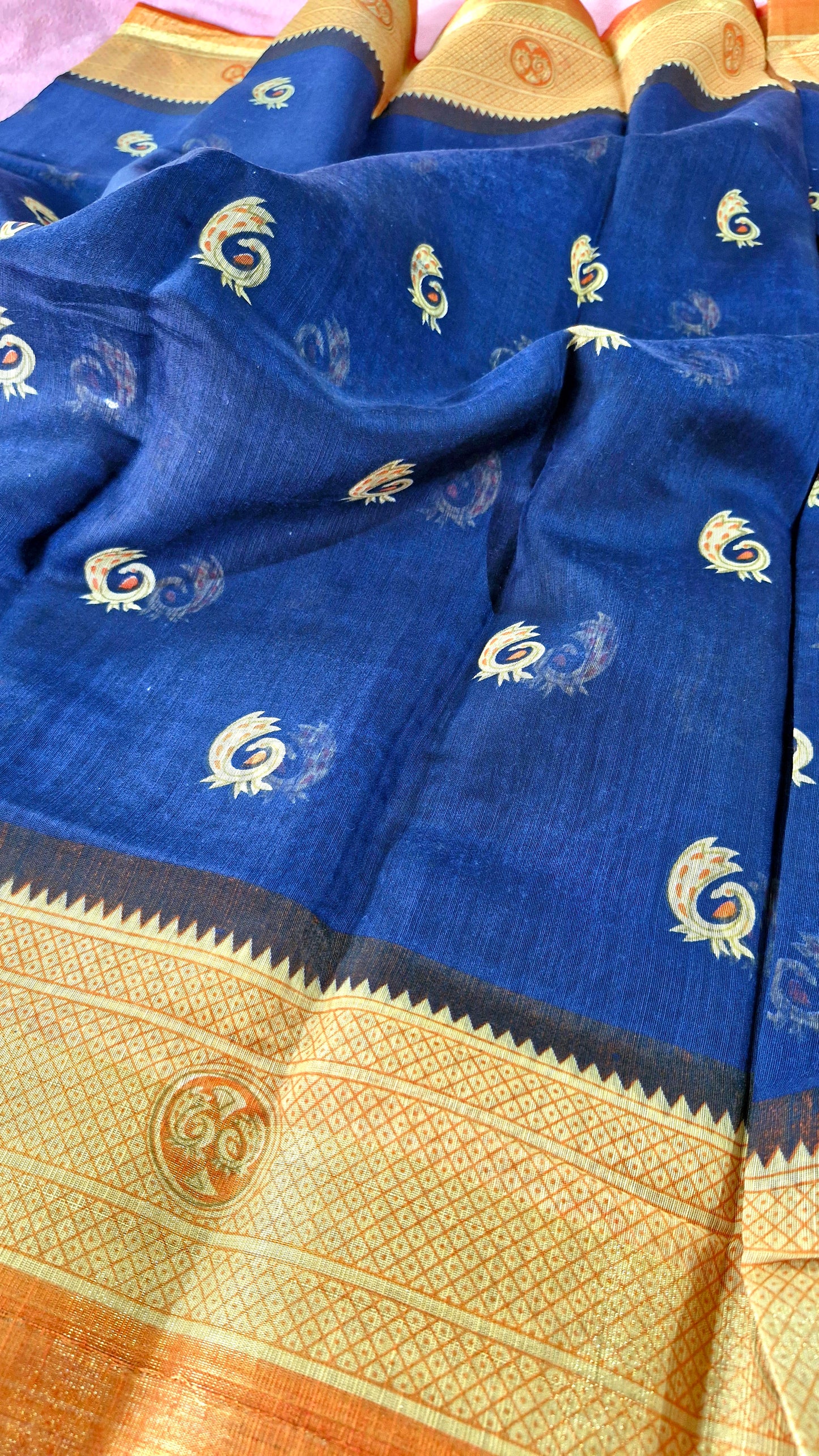 ROYAL BLUE COTTON SAREE
