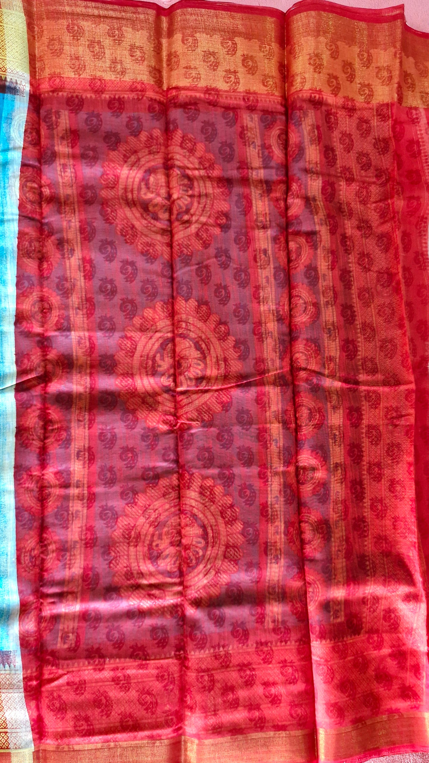 BLUE COTTON SAREE