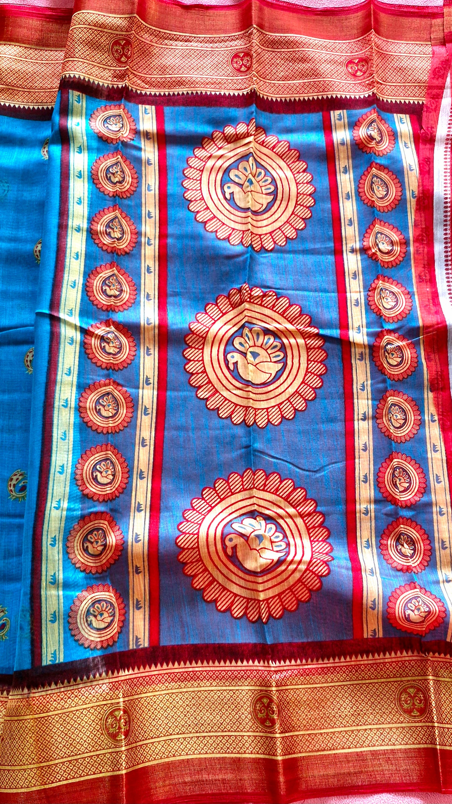 BLUE COTTON SAREE
