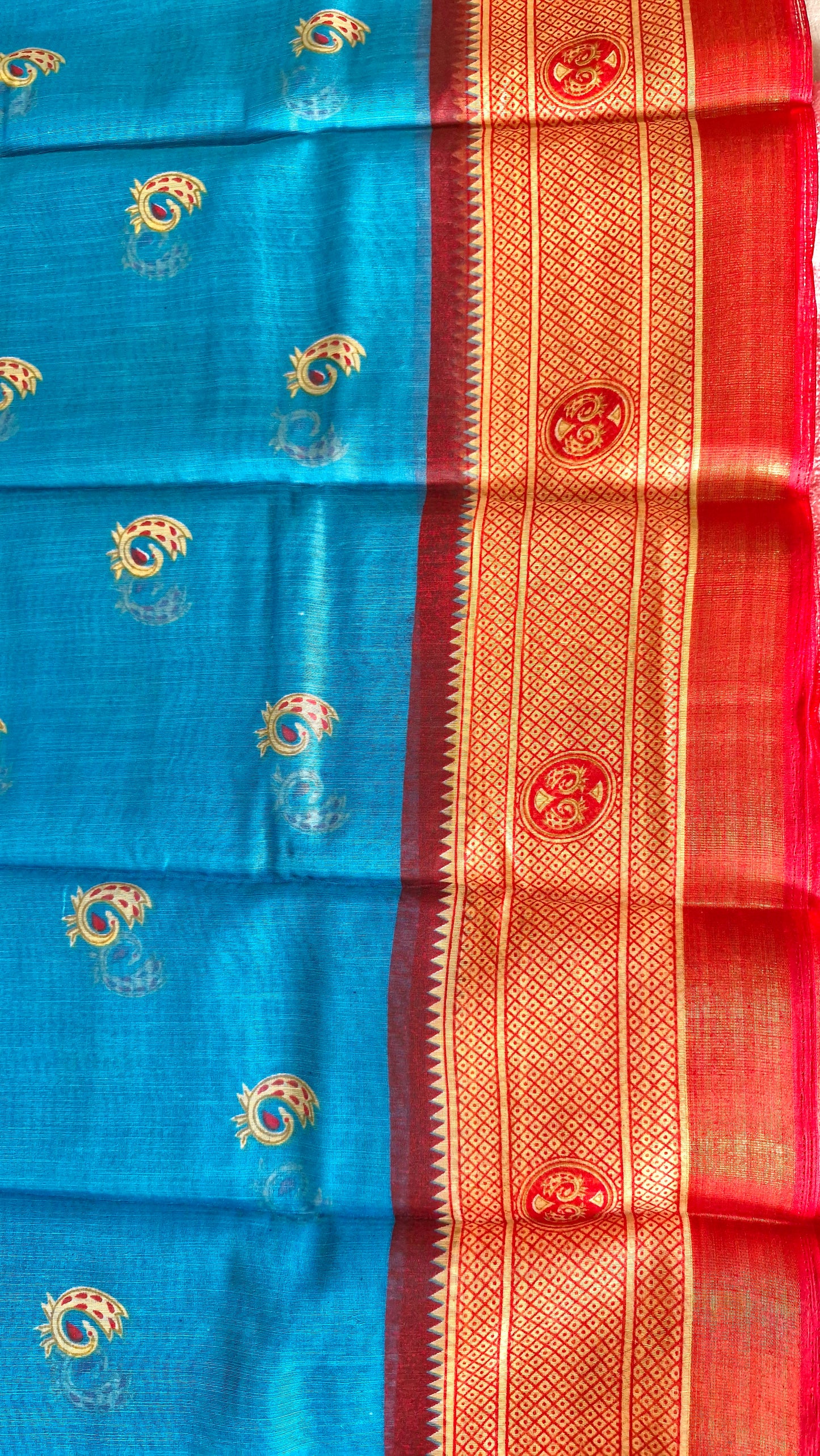 BLUE COTTON SAREE