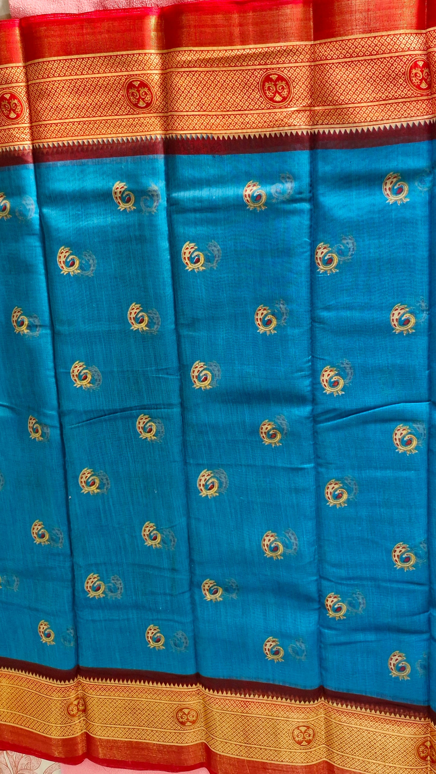 BLUE COTTON SAREE
