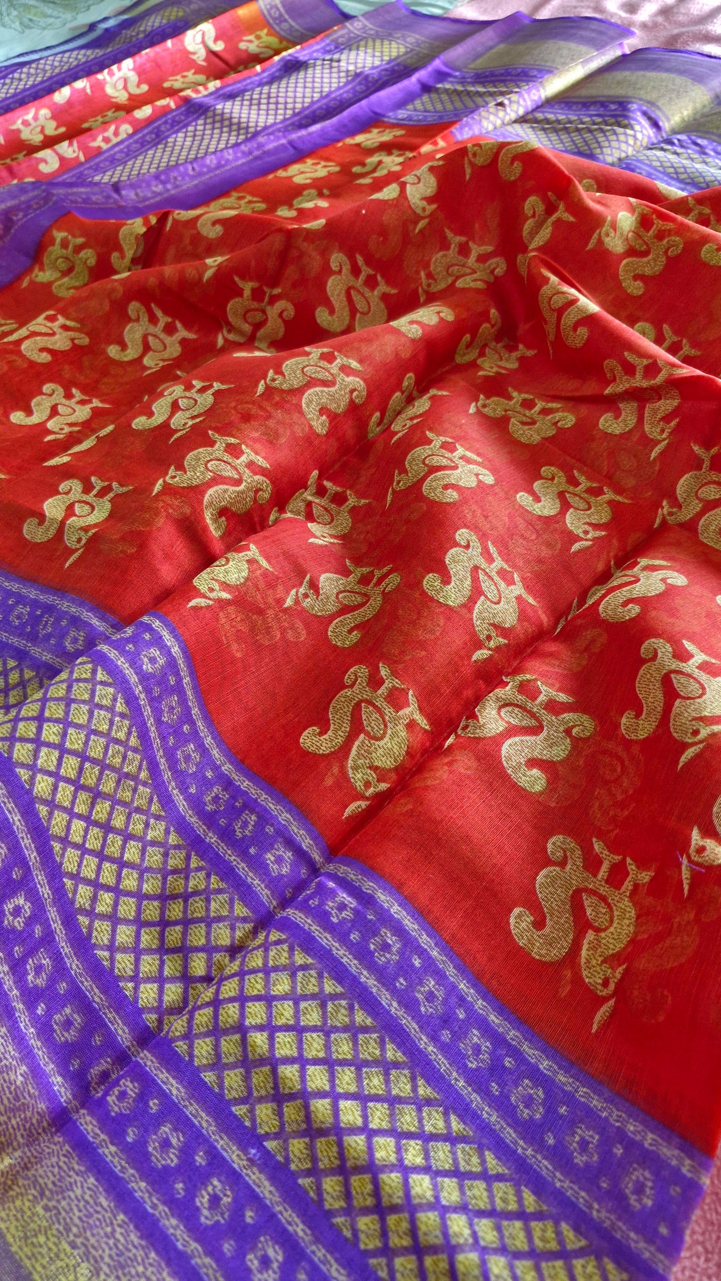 ORANGE COTTON SAREE