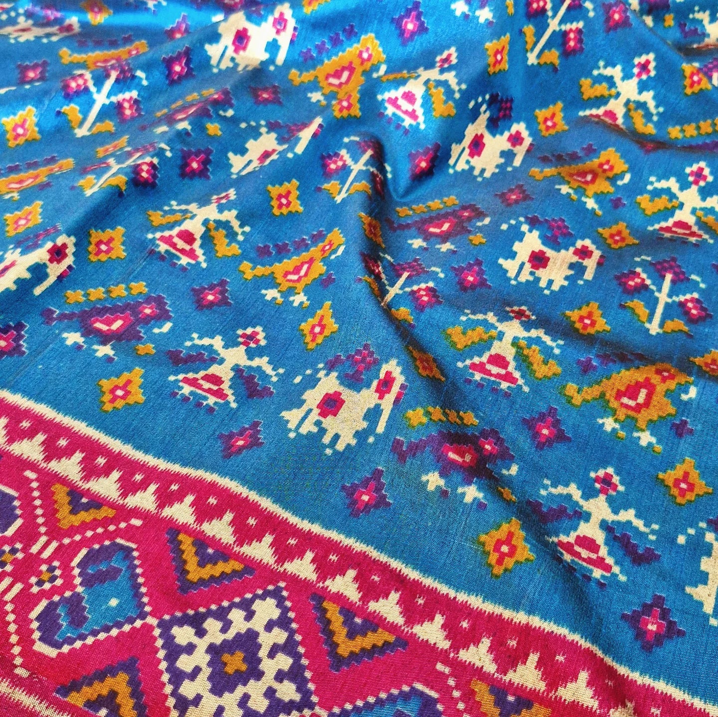 BLUE POCHAMPALLI SILK SAREE