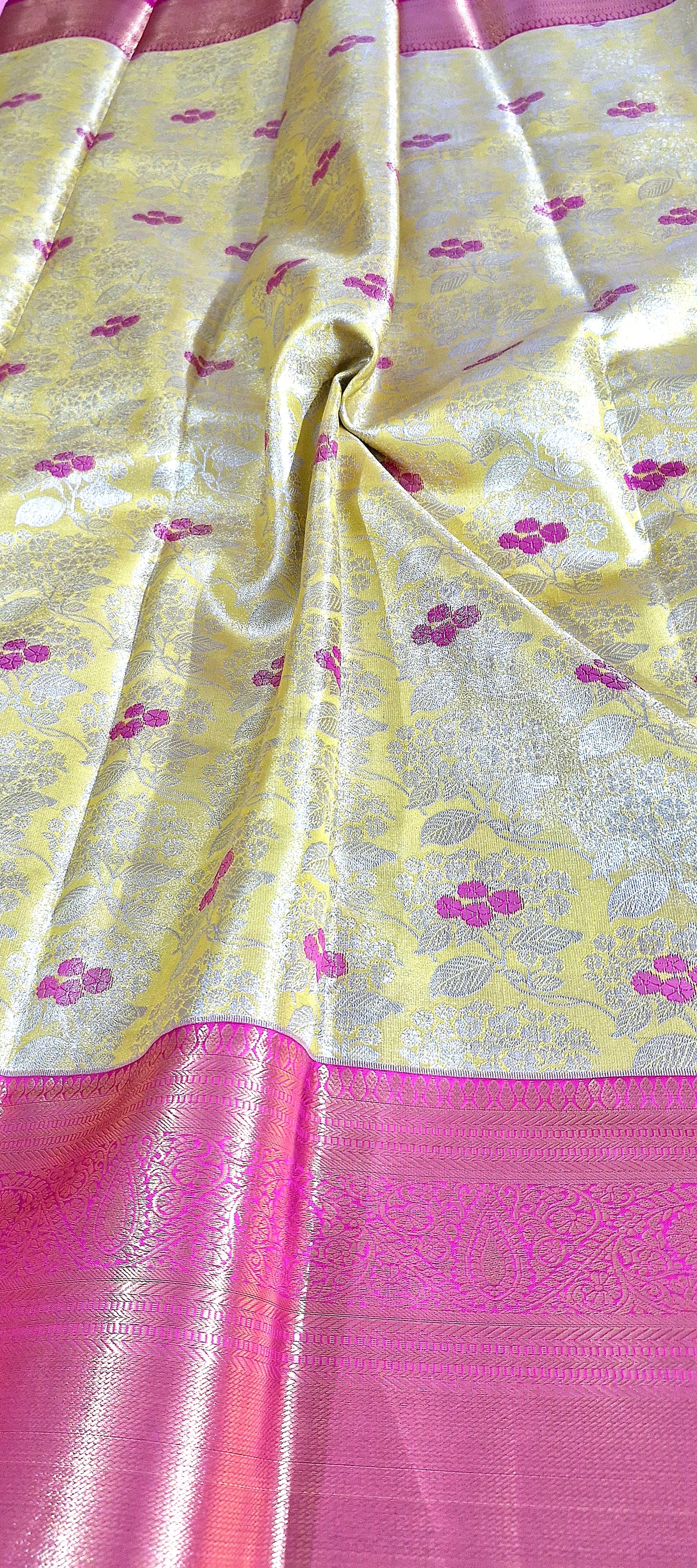 YELLOW SILK SAREE