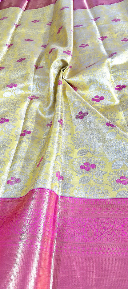 YELLOW SILK SAREE