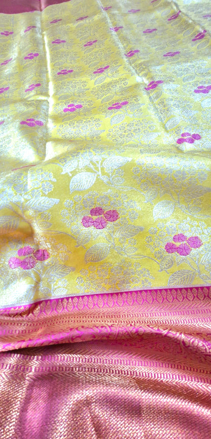 YELLOW SILK SAREE