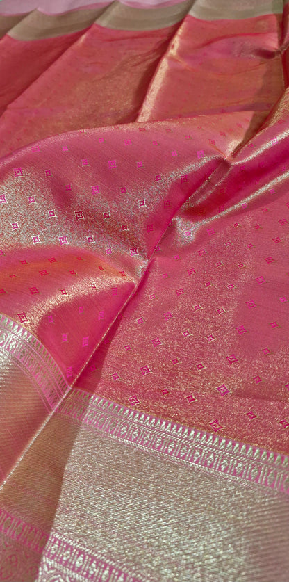 PINK TISSUE SILK SAREE