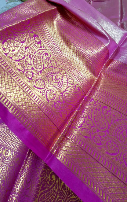 LIGHT PARROT GREEN SILK SAREE