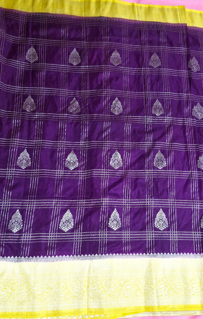 PURPLE KHADDI GEORGETTE SAREE