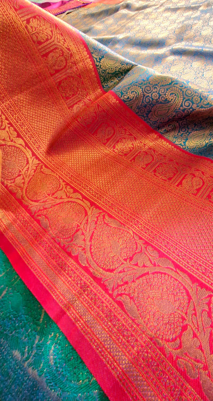 GREEN TISSUE SILK SAREE
