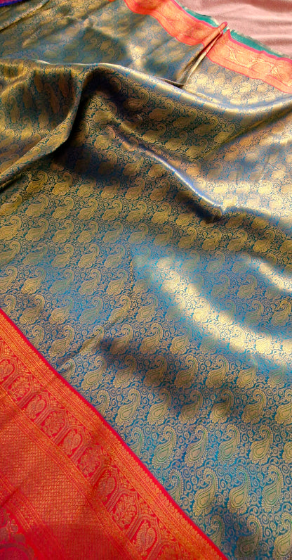 GREEN TISSUE SILK SAREE