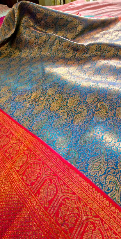 GREEN TISSUE SILK SAREE
