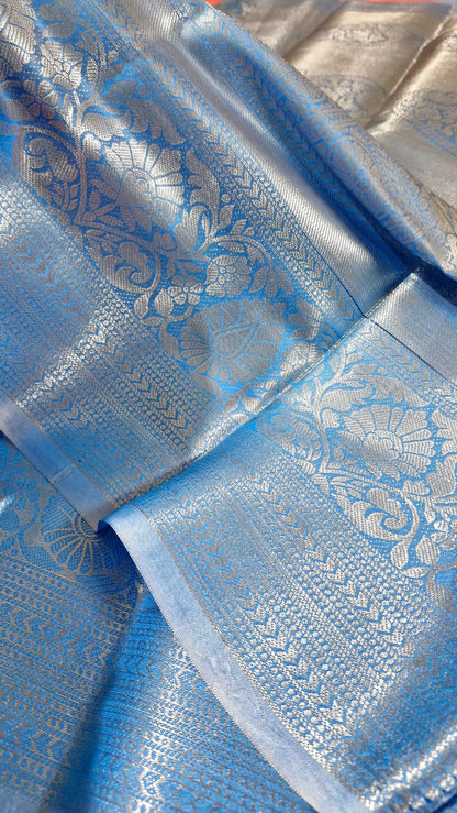SKY BLUE SILK SAREE