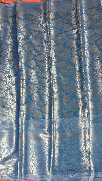 SKY BLUE SILK SAREE