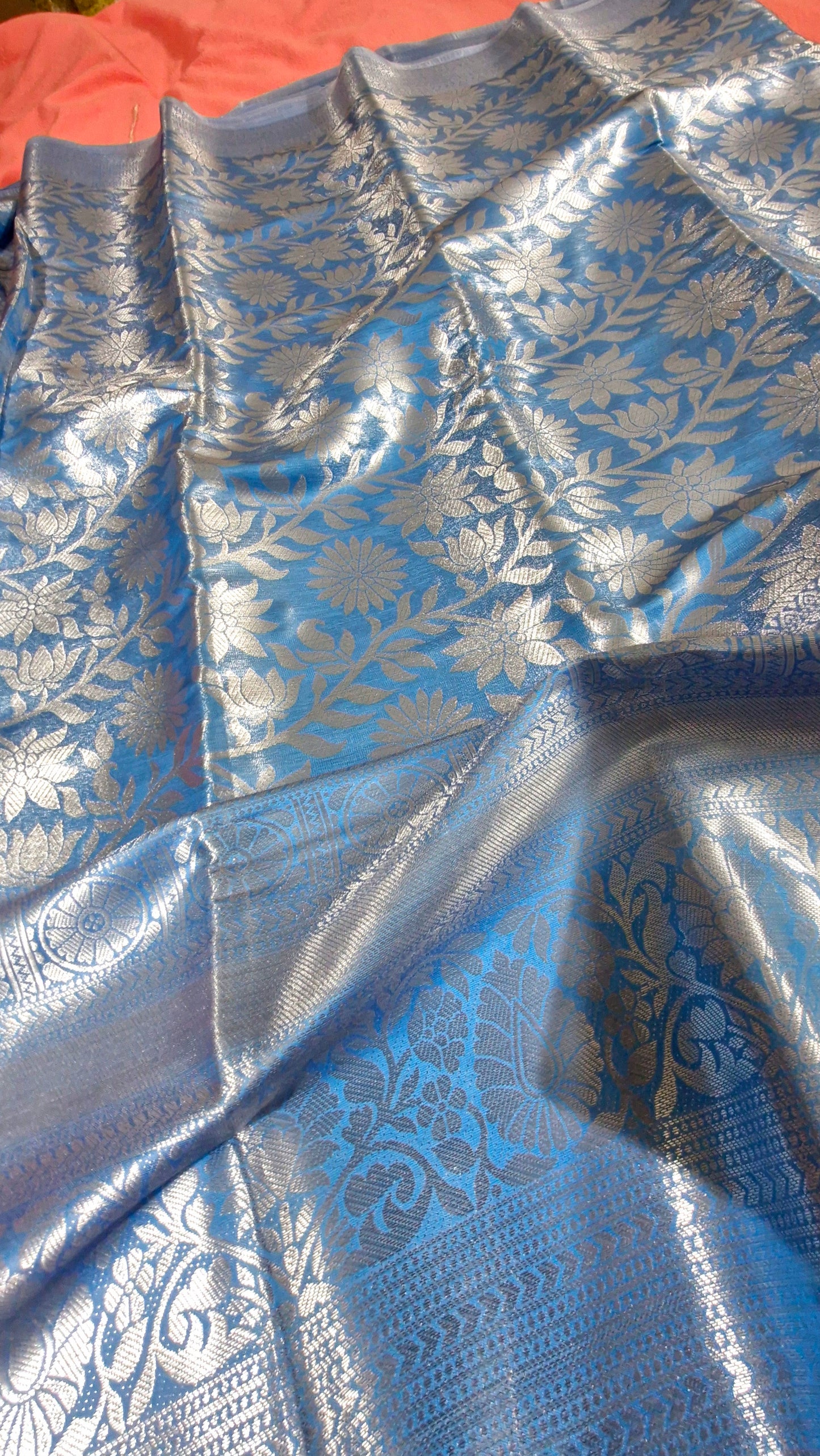 SKY BLUE SILK SAREE