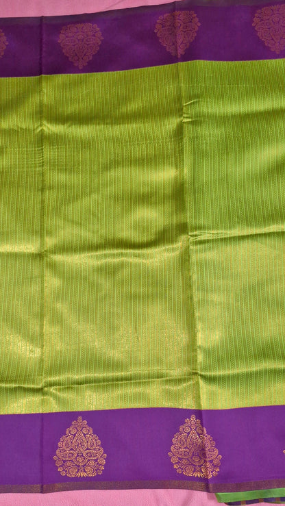 PARROT GREEN SILK SAREE