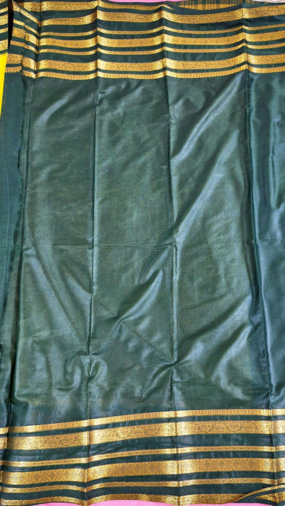 PARROT GREEN CREPE SILK SAREE