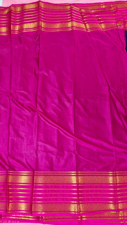 ROYAL BLUE MAGENTA CREPE SILK SAREE