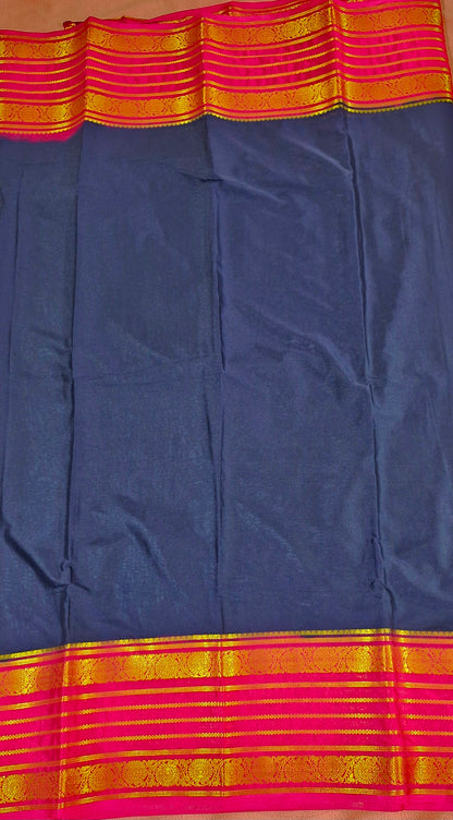 ROYAL BLUE MAGENTA CREPE SILK SAREE