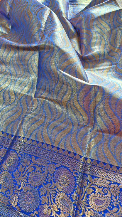 TEAL GREY SAREE