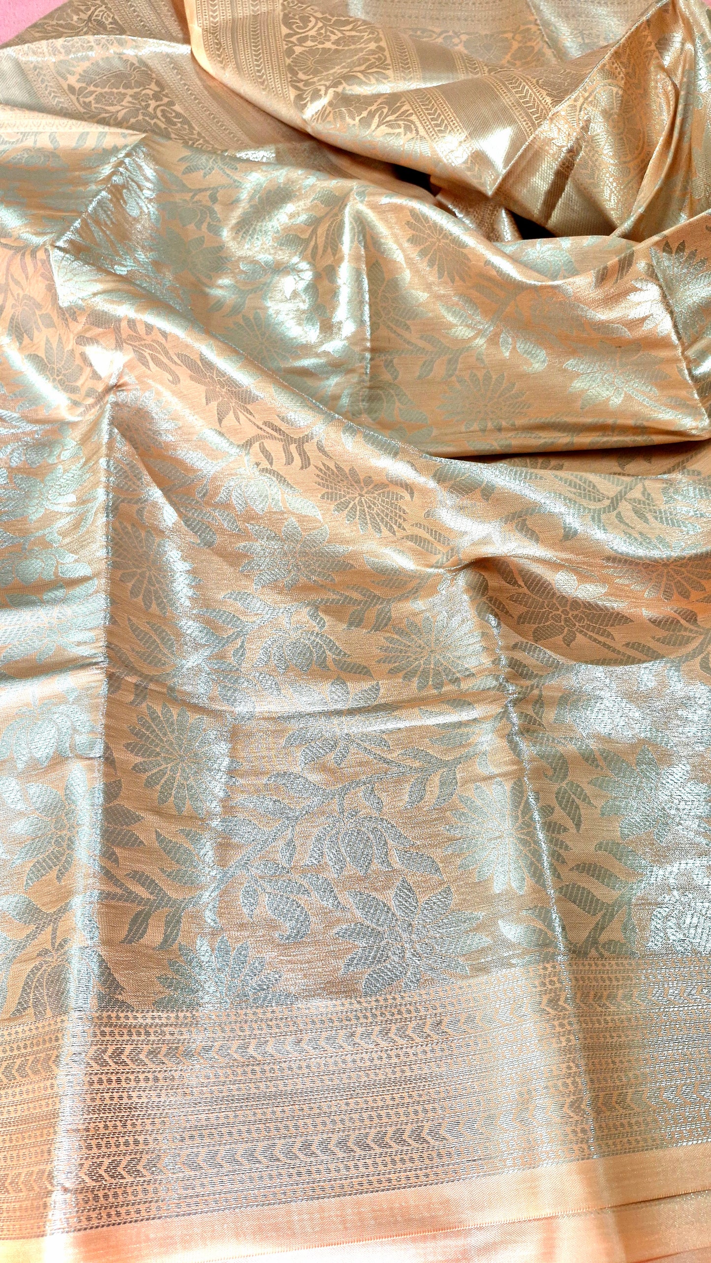 LIGHT PEACH SILK SAREE