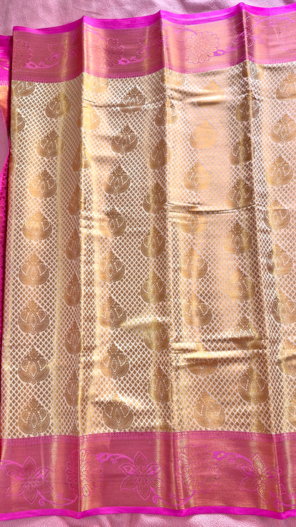 OFF-WHITE GOLDEN SILK SAREE