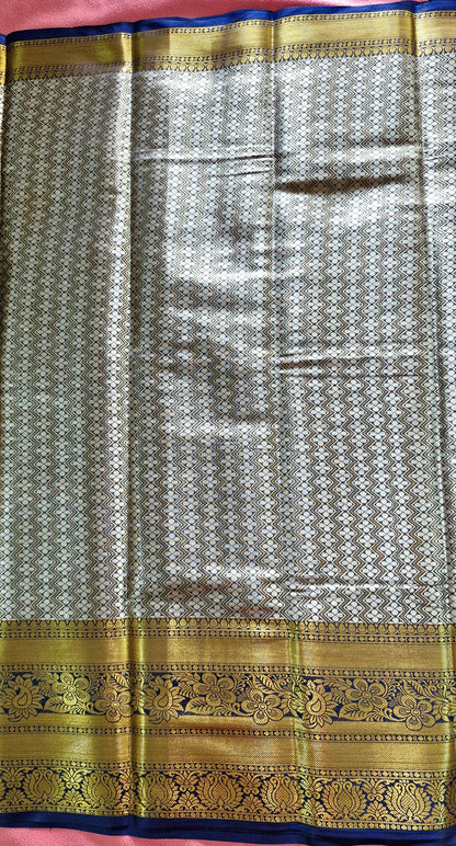 GREY TISSUE SILK SAREE