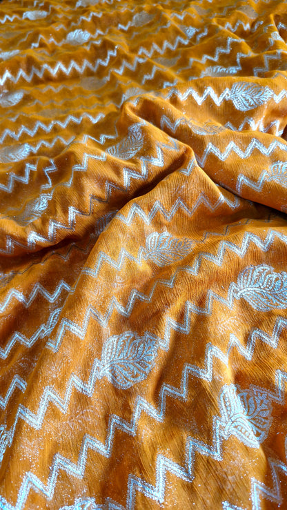 MUSTARD YELLOW GEORGETTE SAREE