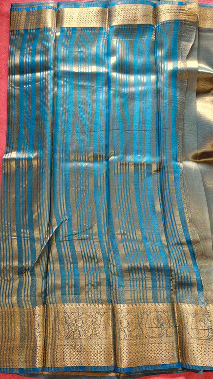 TURQUIOSE ORGANZA SAREE