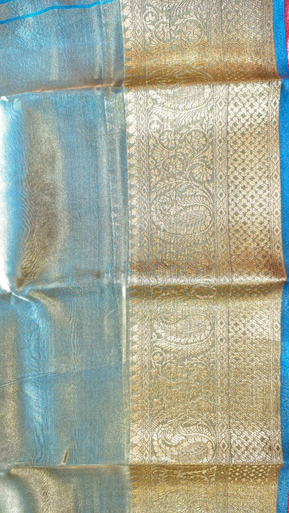 TURQUIOSE ORGANZA SAREE