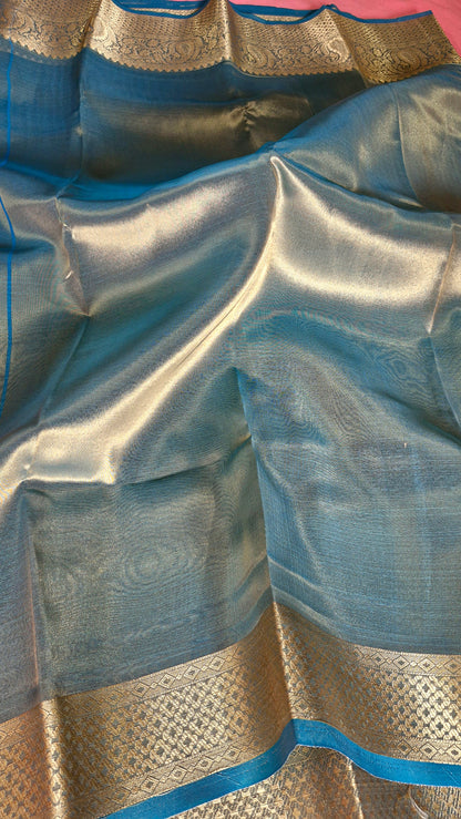 TURQUIOSE ORGANZA SAREE