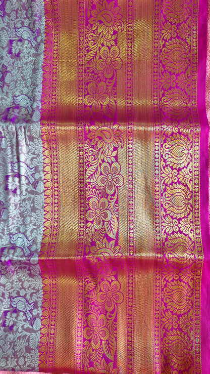 PURPLE TISSUE SILK SAREE