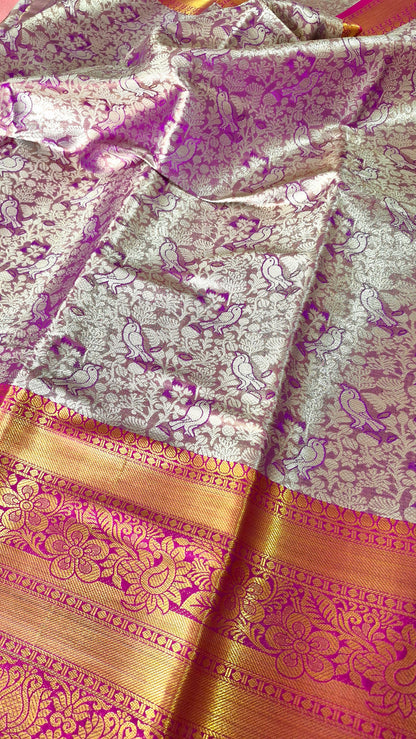 PURPLE TISSUE SILK SAREE