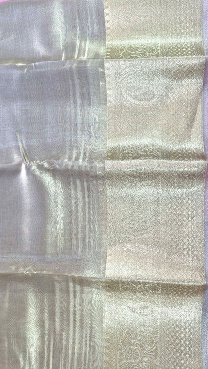 SILVER GREY ORGANZA SAREE