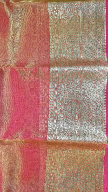 PINK RUBY ORGANZA SAREE
