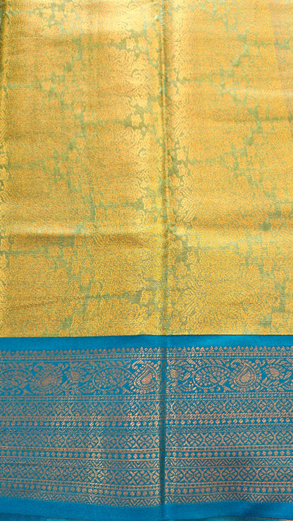 MUSTARD GREEN SILK SAREE