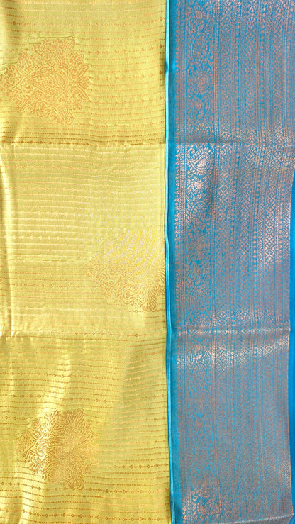 MUSTARD GREEN SILK SAREE