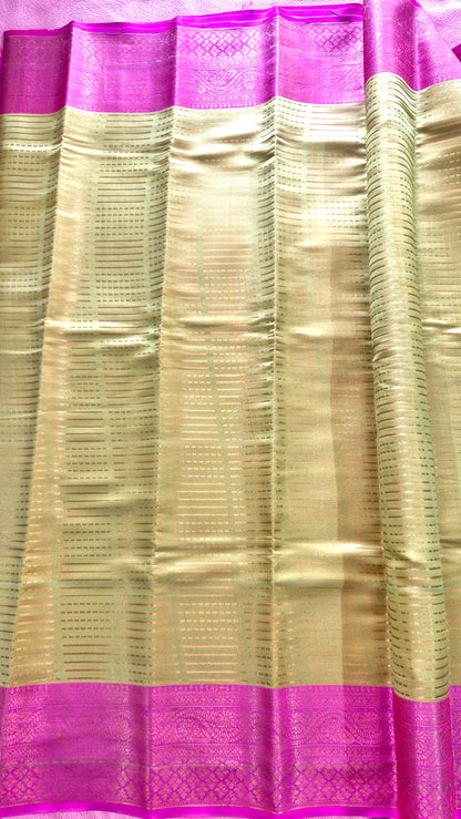 MUSTARD GREEN SILK SAREE