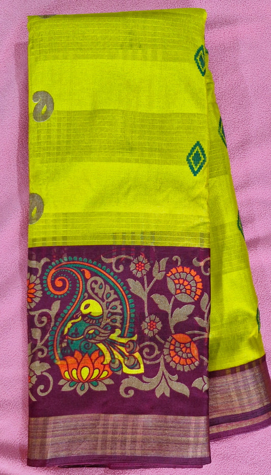 YELLOW SILK SAREE