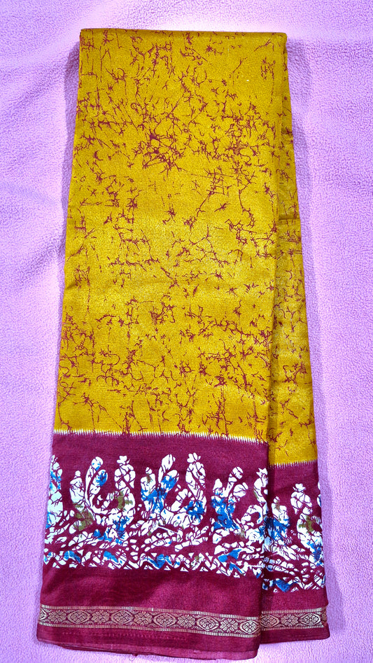 MUSTARD SILK SAREE