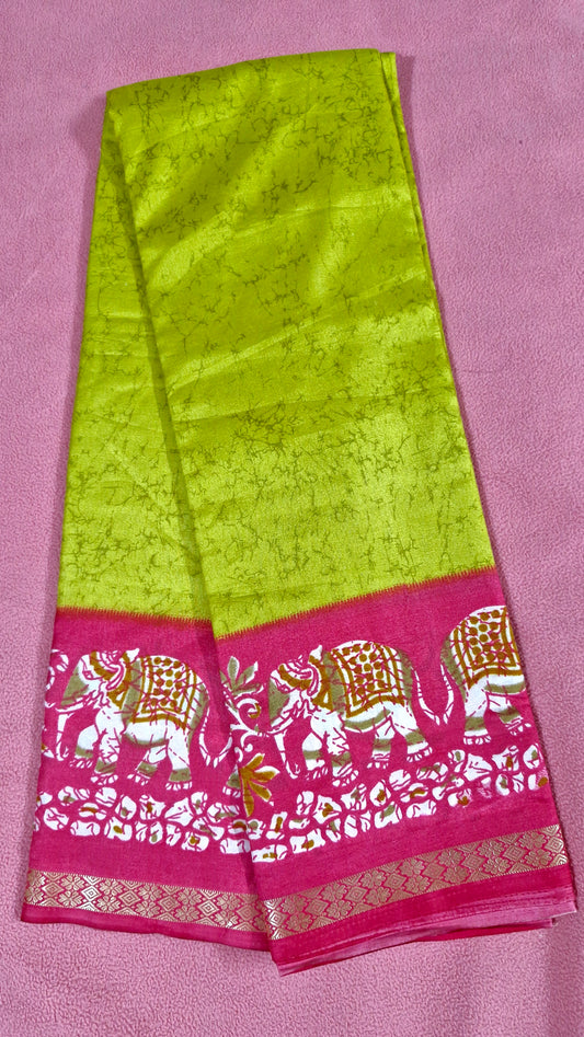 NEON GREEN SILK SAREE