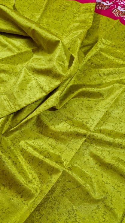 NEON GREEN SILK SAREE